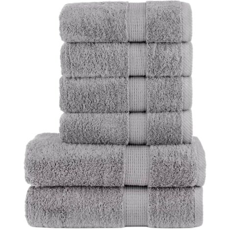 6 tlg. Premium-Handtuch-Set SOLUND Grau 600 g/m²