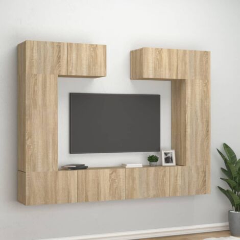 6-tlg. TV-Schrank-Set Sonoma-Eiche Holzwerkstoff vidaXL
