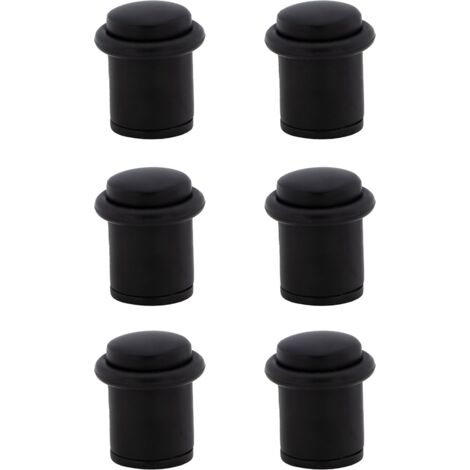 6 topes puerta cilíndricos acero inoxidable negro amortiguador 20mm