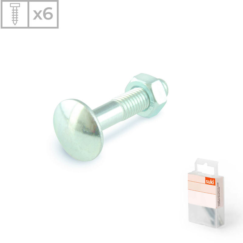 

Pack 6 Tornillos con Cabeza Redonda | Fabricado en Acero Zincado | Medidas 8x80mm
