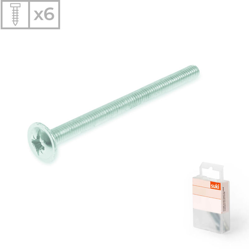 

Suki - 6 Tornillos de carpintero de estrella fabricados en acero zincado, medidas 4x40mm