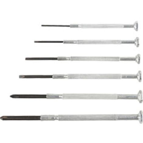 6 Tournevis de precision plats + cruciformes