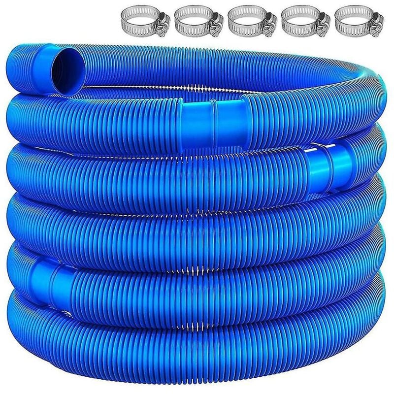 6. Tuyau de piscine de diamètre 32 mm avec collier de serrage, outil de nettoyage de tuyau de remplacement pour piscine, b