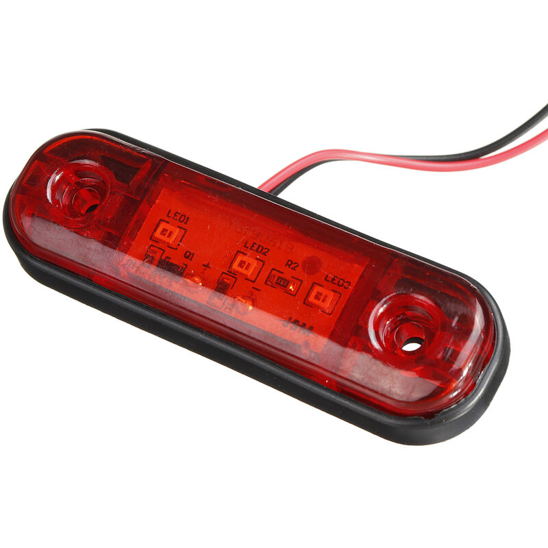 

6 uds 3LED Luz Roja, Indicadora, Lateral, Lámpara para Remolque Camión Camión Barco Autobús 12 / 24V( Uso Genérico)