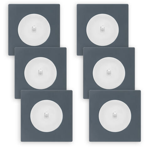6 va-et-vient blanc glossy DOM + 6 plaques simples blue grey - FONTINI