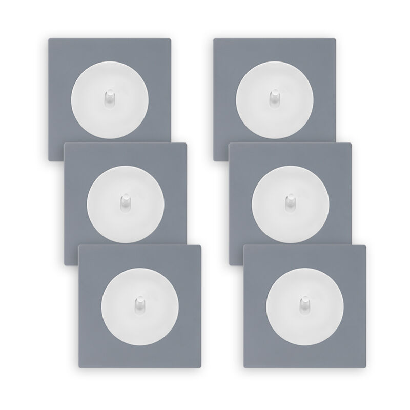 Fontini - 6 va-et-vient blanc glossy dom + 6 plaques simples gris