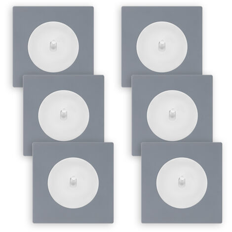 6 va-et-vient blanc glossy DOM + 6 plaques simples gris - FONTINI