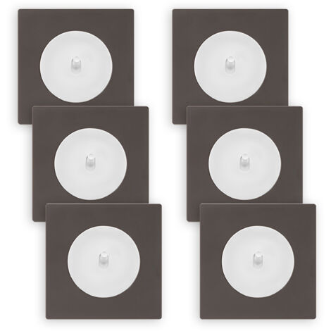6 va-et-vient blanc glossy DOM + 6 plaques simples taupe - FONTINI