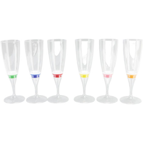 6 Verres à Cocktail LED Lumineux pour Champagne Innovants - Set pour Fêtes et KTV