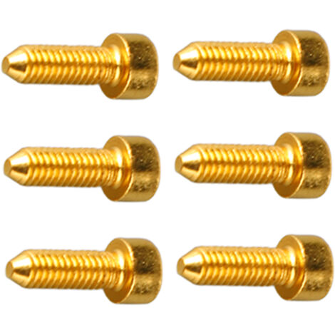 6 Vis à tête hexagonale pour guitare, pont tremolo double, blocage cordes avec pointe conique dorée