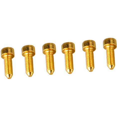 6 Vis à tête hexagonale pour pont tremolo guitare, blocage cordes avec pointe conique dorée