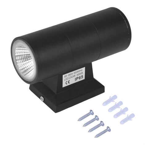 6-W-COB-LED-Wandleuchte mit zwei Leuchtenköpfen, wasserdicht für den Innen- und Außenbereich, warmweißes Licht, ideal für Café-Dekoration