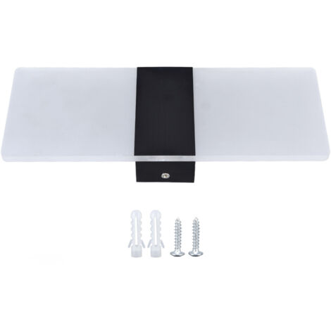 6-W-LED-Wandleuchte, Acrylglas, 360°-Abstrahlwinkel, hohe Helligkeit, direkte und indirekte Beleuchtung für Schlaf- und Esszimmer, 90–265 V, schwarz