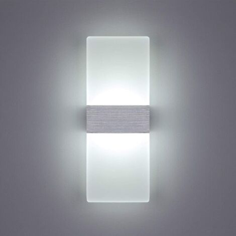 6-W-LED-Wandleuchte für den Innenbereich, 6000 K Kaltweiß, Acrylglas, modernes Design, Größe: 29 x 11 cm. Zur Dekoration von Wohnzimmern, Schlafzimmern, Fluren, Treppenhäusern, Arbeitszimmern usw. – R
