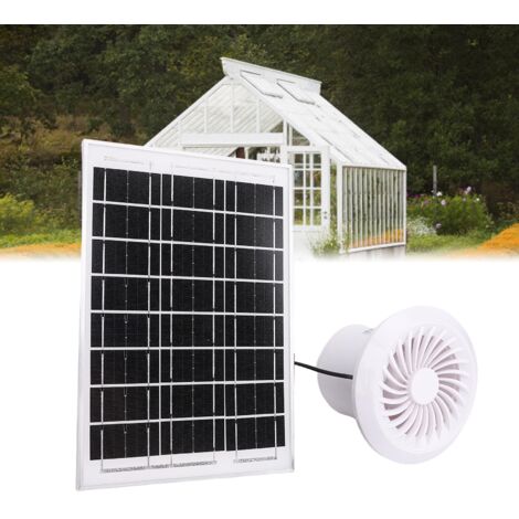 6-W-Solar-Abluftventilator-Set mit monokristallinem Panel für Hühnerstall, Gewächshaus, Tierhaus, Material: Aluminiumlegierung, Kunststoff, IP67