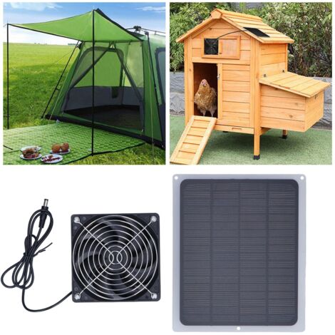 6-W-Solarventilator mit wasserdichtem Schutzgitter für Gewächshäuser, Hühnerställe und den Außenbereich