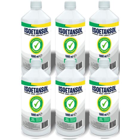 6 x 1 - IPA ISOETANSOL 100AE, Isopropanol, Alcool Isopropylique, Nettoyage d'imprimantes 3D, Electronique, Nettoyant pour Cuves a Ultrasons, Multi-usages - 6 Litres
