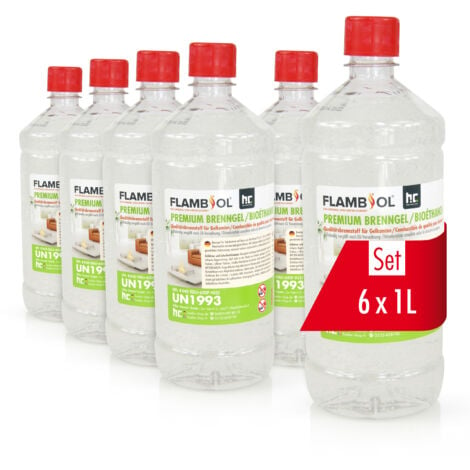 HÖFER CHEMIE GMBH 6 x 1 L FLAMBIOL Premium Bioéthanol en gel