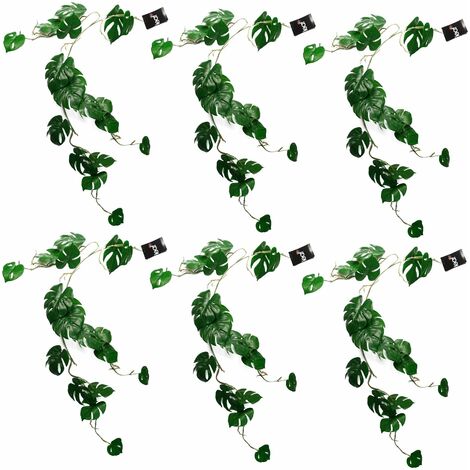 6 x 100cm Artificial Hanging Trailing Monstera Plant