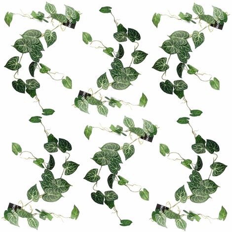 6 x 100cm Artificial Hanging Trailing Rounded Ivy Plant