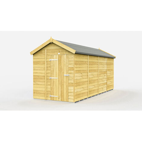 6 x 16 Feet Apex Shed - Single Door Without Windows - Wood - L472 x W175 x H217 cm