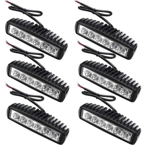 6 x 18W LED de travail 12V 24V offroad projecteur pour tracteur, excavatrice, Projecteurs, IP67 - Noir