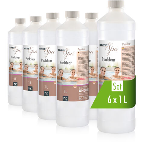 6 x 1L BAYZID® SPA Poolclear Trübungsbeseitigung