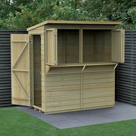 FOREST GARDEN 6' x 3' Forest 25yr Guarantee Shiplap Pressure Treated Garden Bar (1.89m x 1.19m)