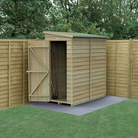 FOREST GARDEN 6' x 3' Forest 4Life 25yr Guarantee Overlap Pressure Treated Windowless Pent Wooden Shed (1.88m x 1.02m)