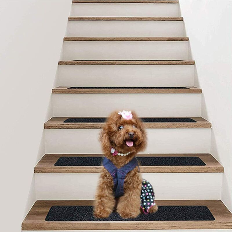 6 x 30 Lot de 15 bandes de roulement antidérapantes pour marches d'escalier Ruban d'extérieur antidérapant/bandes de ruban auto-adhésif pour