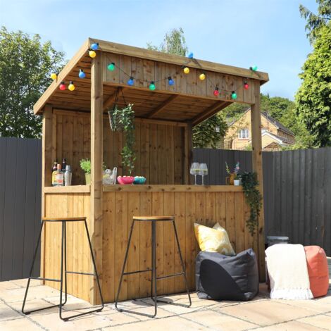 6 x 4 Feet Pressure Treated Garden Bar - Timber - L141 x W196.6 x H215.2 cm - Brown