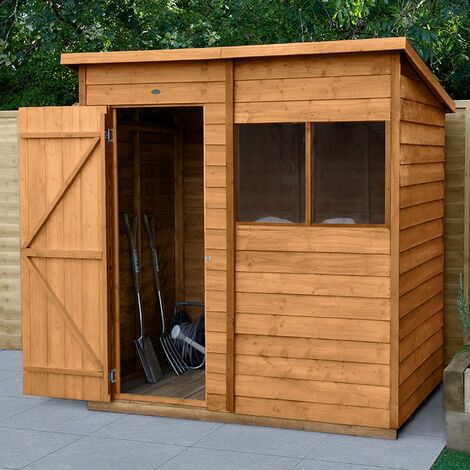6' x 4' Forest Overlap Dip Treated Pent Wooden Shed - Dip Treated