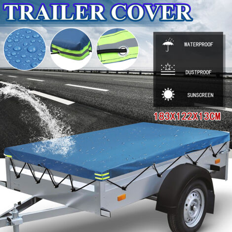 DRILLPRO 6' x 4'ft Heavy Duty Trailer Cover Waterproof Dust-proof Protector 183x122x13cm LAVENTE