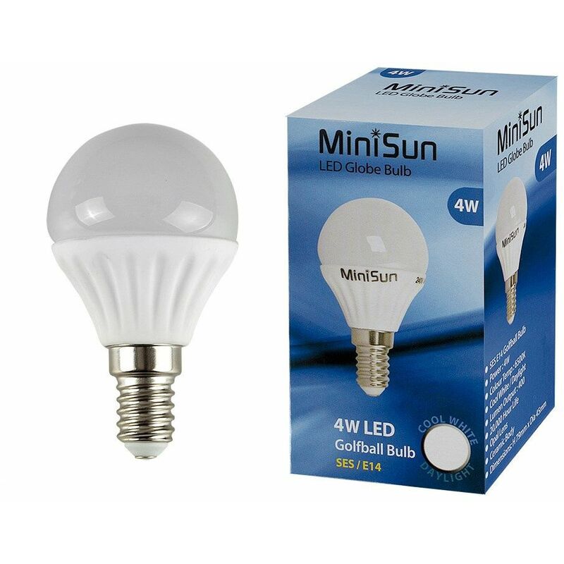 6 x 4W LED Ses E14 Golfball Light Bulbs - Cool White