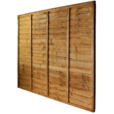 6' x 5' Horizontal Lap Treated Wooden Fence Panel
