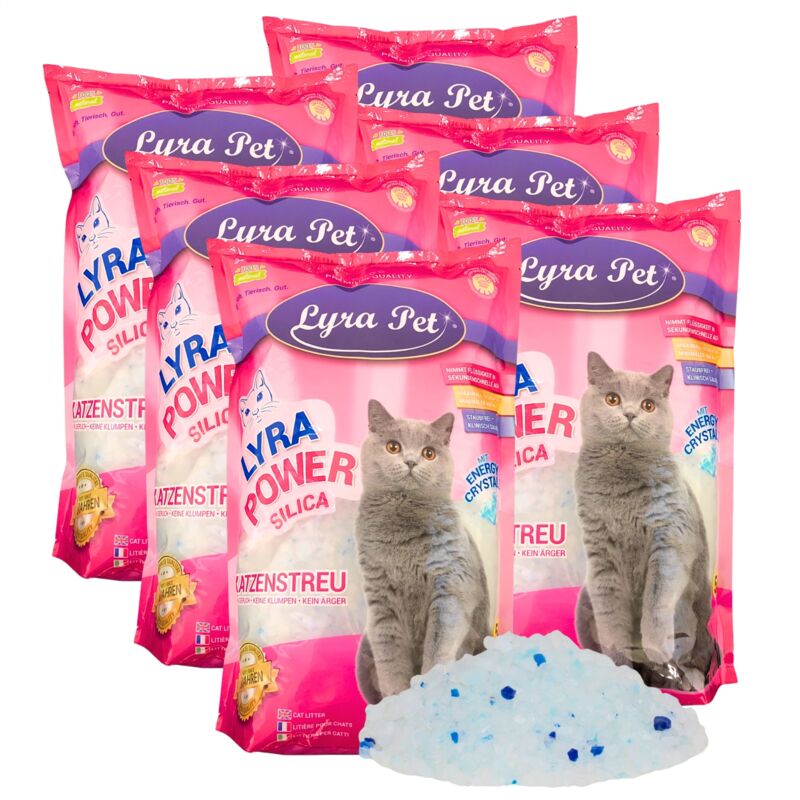 6 x 5 litres de litière pour chat Lyra Pet Lyra Power Silica Silicate