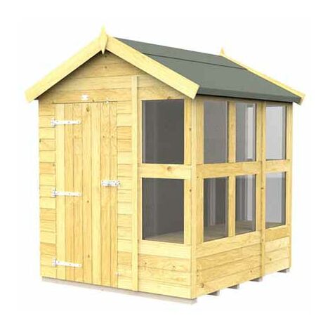 6 x 6 Feet Apex Potting Shed - Wood - L187 x W175 x H217 cm