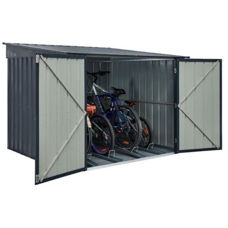 6 x 6 Premier EasyFix – Pent – Metal Bike Store -Anthracite Grey (2.11m x 2.00m)