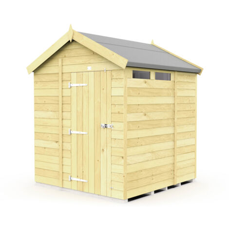 6 x 7 Feet Apex Security Shed - Single Door - Wood - L214 x W175 x H217 cm