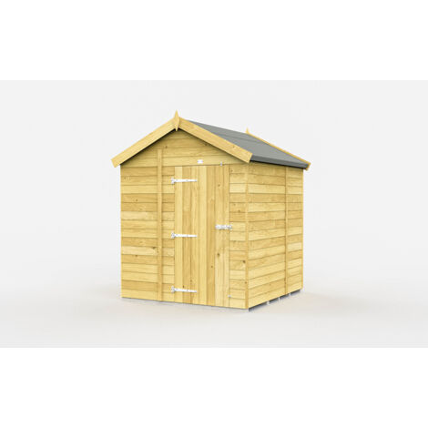 6 x 7 Feet Apex Shed - Single Door Without Windows - Wood - L214 x W175 x H217 cm