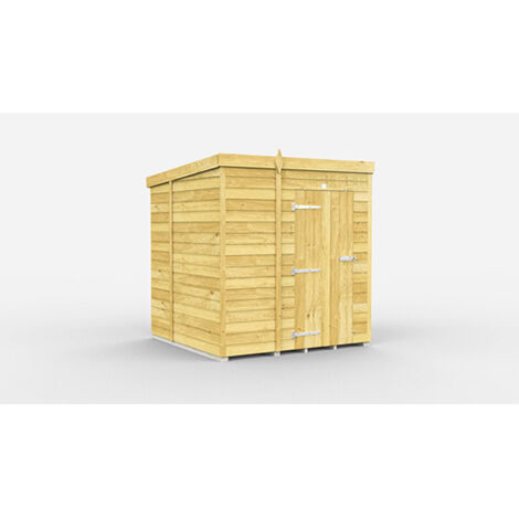6 x 7 Feet Pent Shed - Single Door Without Windows - Wood - L214 x W185 x H201 cm
