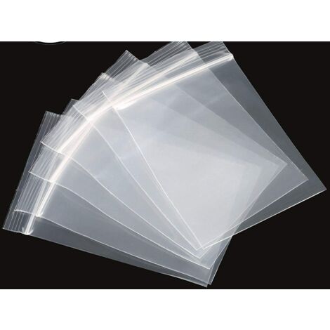 6" x 9" // 100 Pcs Zip Seal Bags Clear Plastic Zip Lock Food & Freezer Grip Self Seal