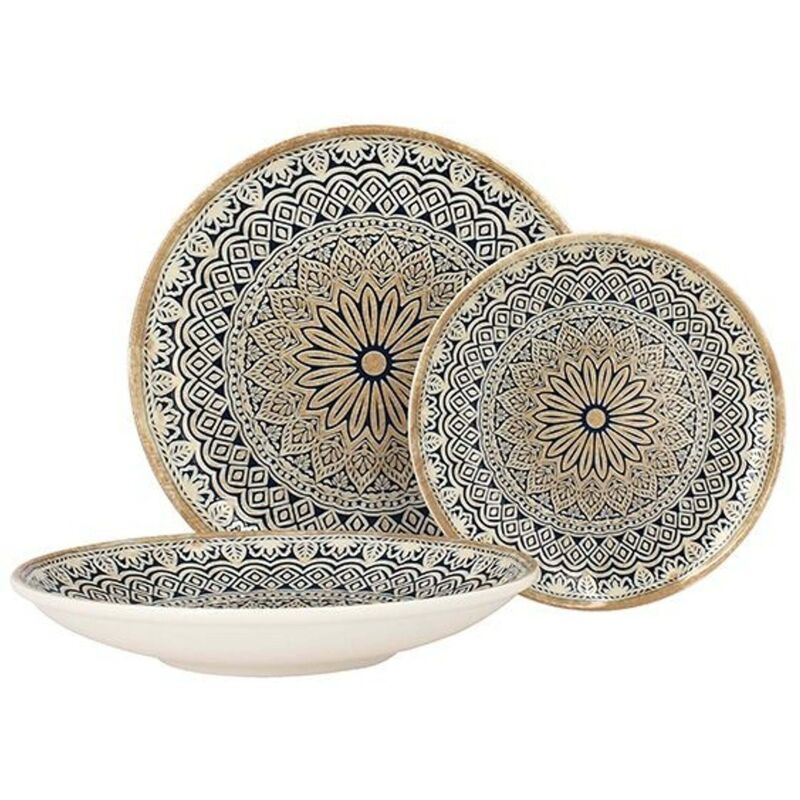 6 x assiettes creuses BYZANCE - Porcelaine - 21 cm - Novastyl