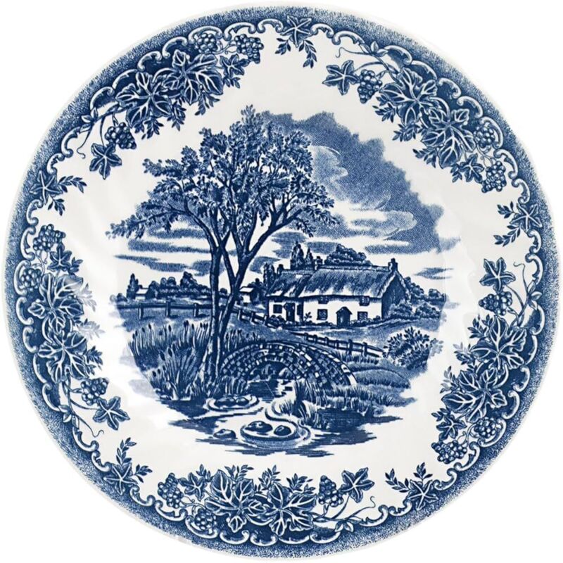 6 x assiettes plates BROOK BLUE - 25cm - Faïence - Churchill