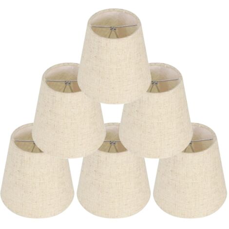 6 X Clip Replacement Linen Lampshades for Table Lamps Chandelier Wall Sconce