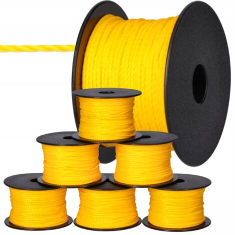 6 x Corda per muratura 50 m x 2 mm gialla