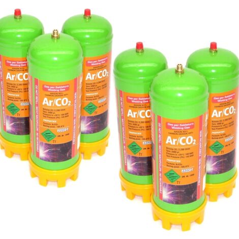 6 x Einweg Schutzgasflasche 13,2L - 6 je 2.2L CO2 Argon Flasche 51601 Gasflasche