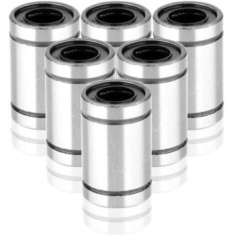 6 x LM8UU Roulement linéaire pour imprimante 3D, bricolage et mouvement CNC Φ8mm x Φ15mm x 24mm (6 Pcs)