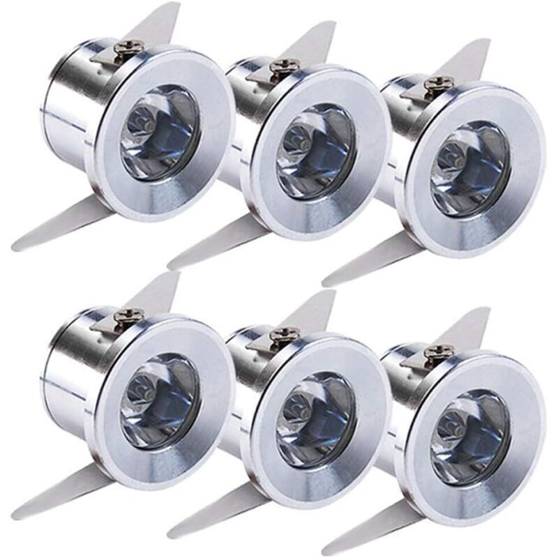 6 x Mini spots encastrés 1 W LED pour la vitrine de la station intérieure éclairage cloison sèche Incl.Seperated Transformateur