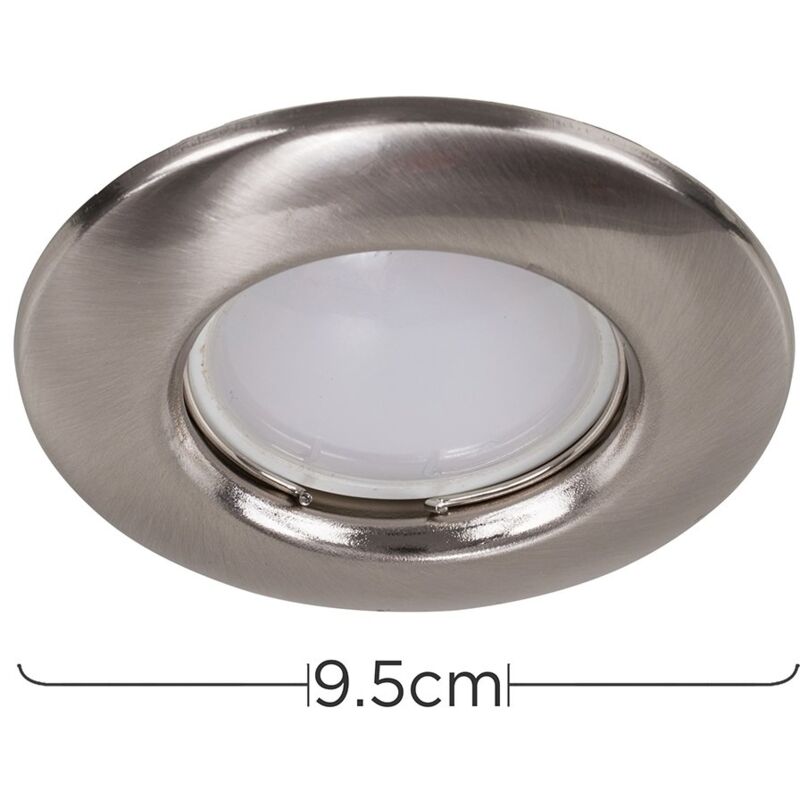 Complete With 1 x 5W GU10 Cool White LED Bulb MiniSun Fire Rated Polished Chrome Recessed GU10 Ceiling Downlight